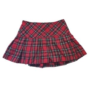 Royal Bones Red Plaid Mini Skirt